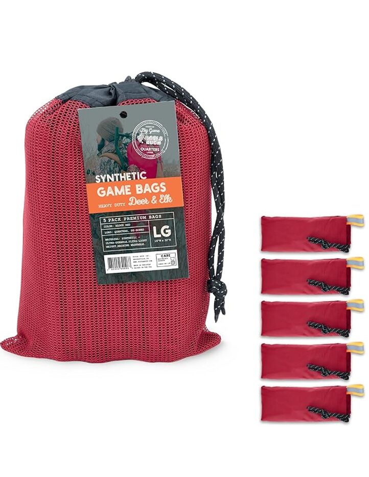 5 Pack Synthetic Blood Red Game Bag - Large