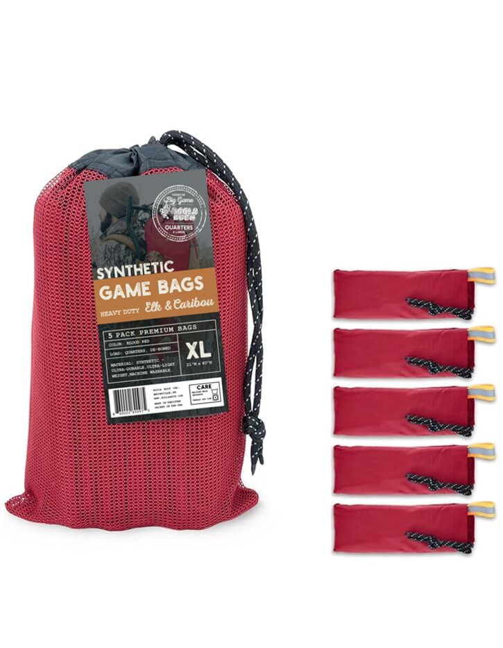 5 Pack Synthetic Blood Red Game Bag - X-Large
